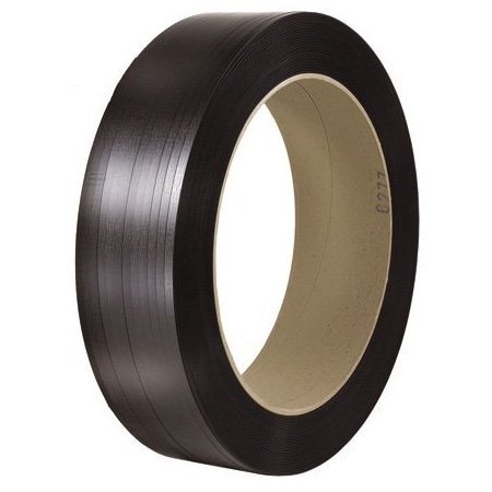 Bsc Preferred 1/2'' x 3600' - 16 x 3'' Core Polyester Strapping, Black - Smooth - 7200' BUY00013036